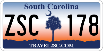 SC license plate ZSC178
