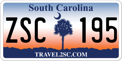SC license plate ZSC195