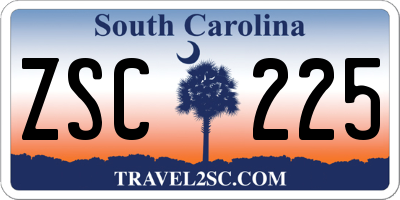 SC license plate ZSC225