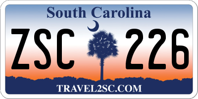 SC license plate ZSC226