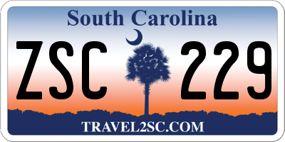 SC license plate ZSC229