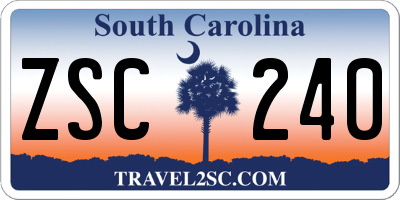 SC license plate ZSC240