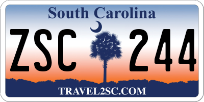 SC license plate ZSC244