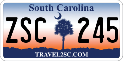 SC license plate ZSC245