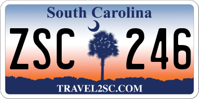 SC license plate ZSC246