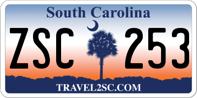 SC license plate ZSC253