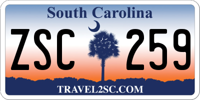 SC license plate ZSC259