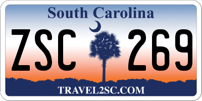 SC license plate ZSC269