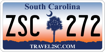 SC license plate ZSC272