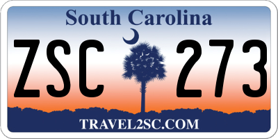 SC license plate ZSC273