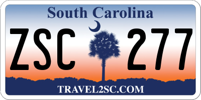 SC license plate ZSC277