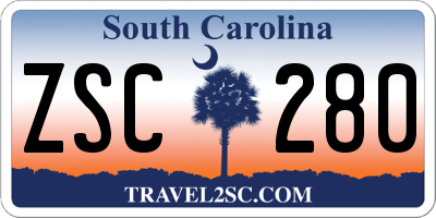 SC license plate ZSC280