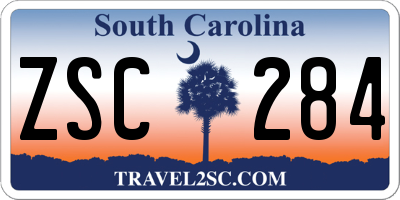 SC license plate ZSC284