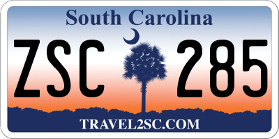 SC license plate ZSC285