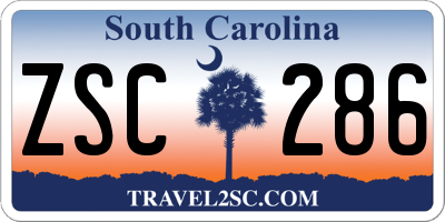 SC license plate ZSC286