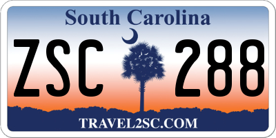 SC license plate ZSC288