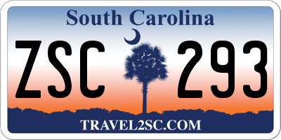 SC license plate ZSC293
