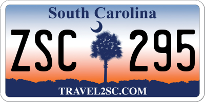 SC license plate ZSC295