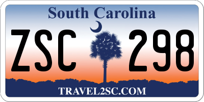 SC license plate ZSC298