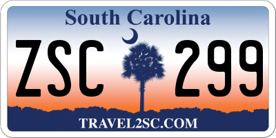 SC license plate ZSC299