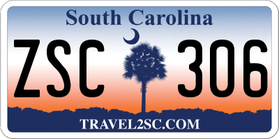 SC license plate ZSC306