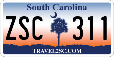 SC license plate ZSC311