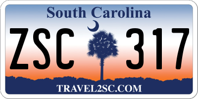 SC license plate ZSC317