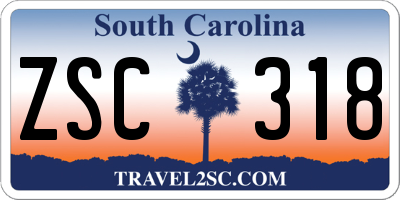 SC license plate ZSC318