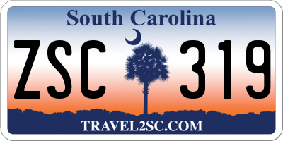 SC license plate ZSC319