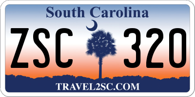 SC license plate ZSC320