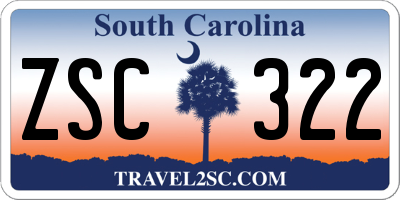 SC license plate ZSC322
