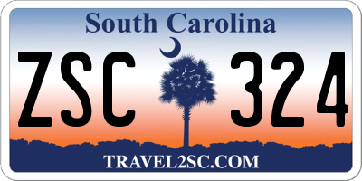 SC license plate ZSC324