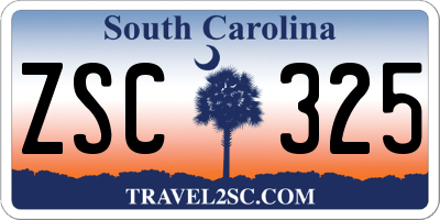 SC license plate ZSC325