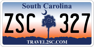 SC license plate ZSC327