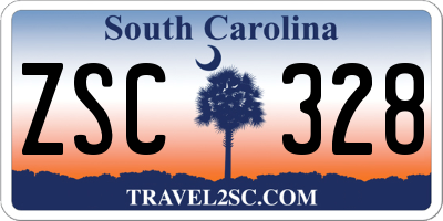 SC license plate ZSC328
