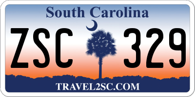 SC license plate ZSC329