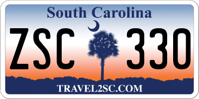 SC license plate ZSC330