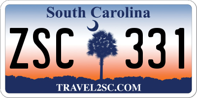 SC license plate ZSC331