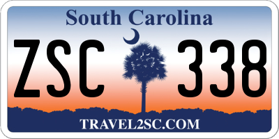 SC license plate ZSC338