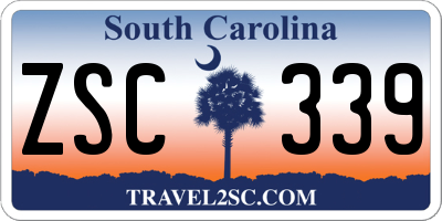 SC license plate ZSC339