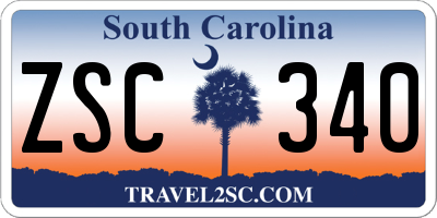 SC license plate ZSC340