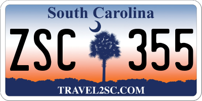 SC license plate ZSC355