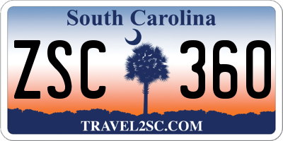 SC license plate ZSC360