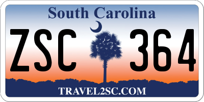 SC license plate ZSC364