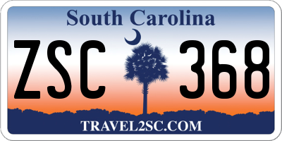 SC license plate ZSC368