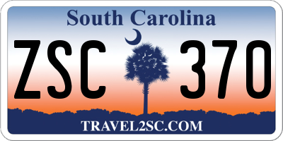 SC license plate ZSC370