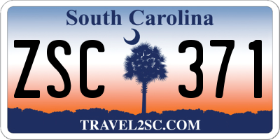 SC license plate ZSC371