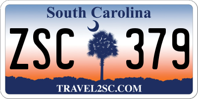 SC license plate ZSC379