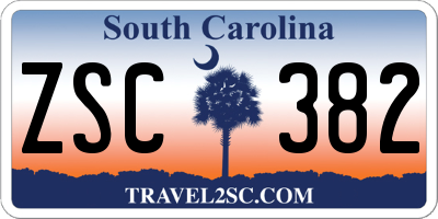 SC license plate ZSC382
