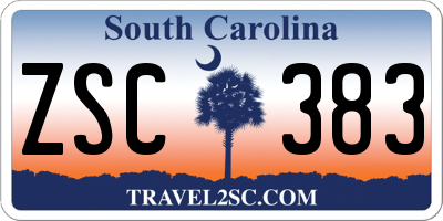 SC license plate ZSC383